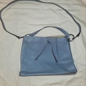 Alberta di Canio Italian leather blue purse. Silvwr hardware.
